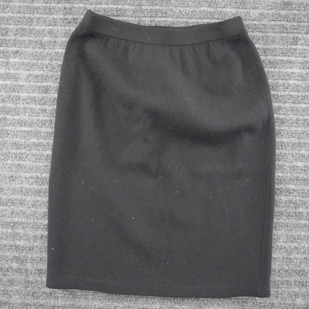 Vintage St. John Basics Pencil Skirt Womens Size 6 Black Santana Knit USA